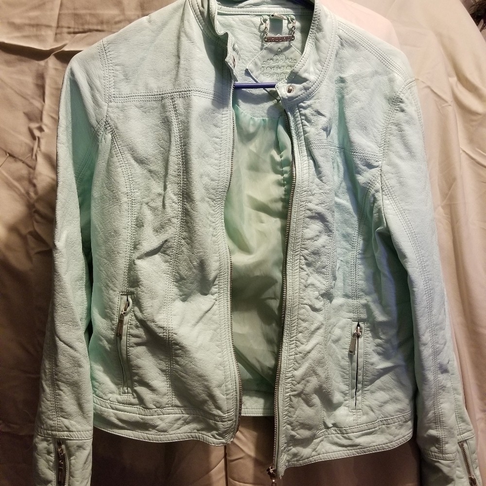 JouJou mint leather jacket sz. M